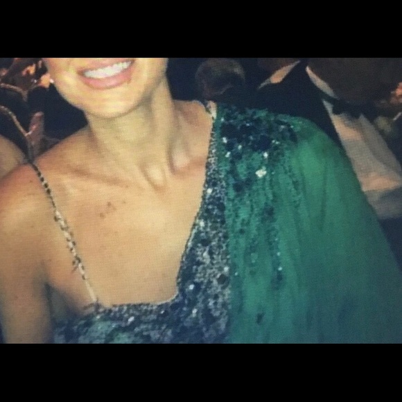 Alberto Makali Green Long Silk Gown Size 8 - Picture 5 of 16